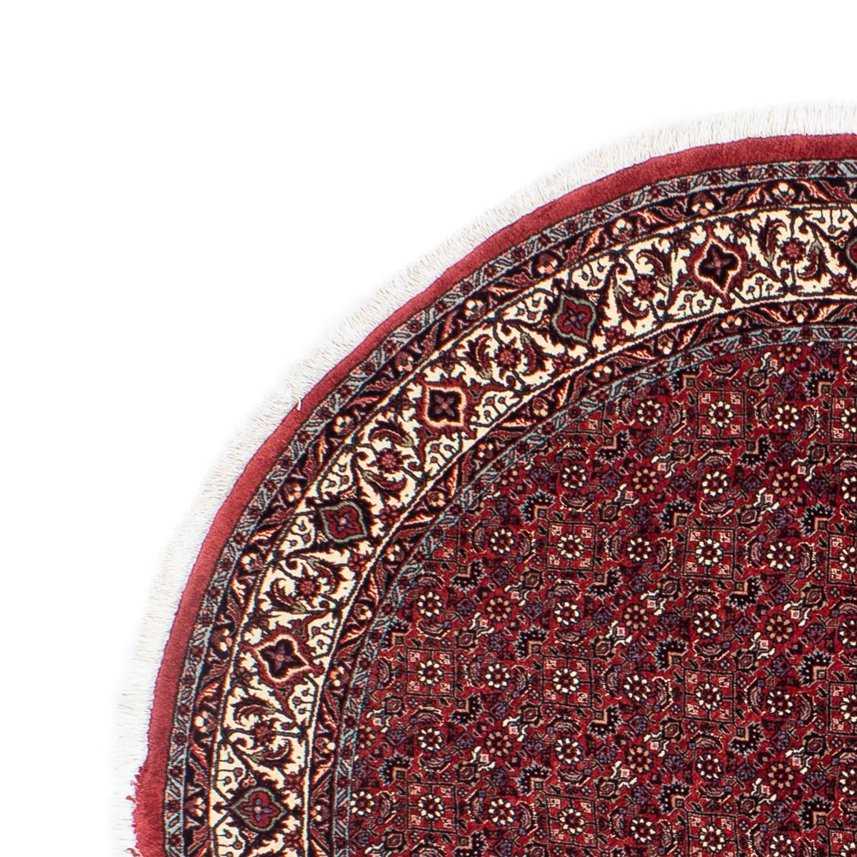 Tapis persan - Bidjar ronde  - 150 x 150 cm - rouge foncé