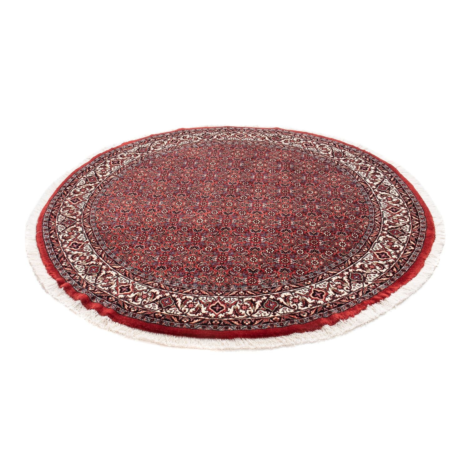 Tapis persan - Bidjar ronde  - 150 x 150 cm - rouge foncé