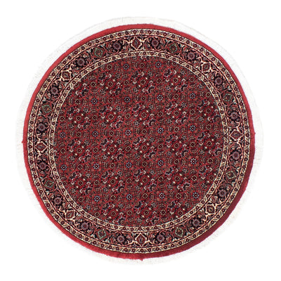 Tapis persan - Bidjar ronde  - 105 x 105 cm - rouge foncé