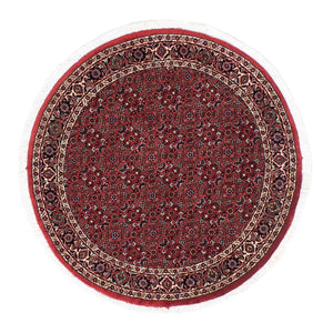 Tapis persan - Bidjar ronde  - 105 x 105 cm - rouge foncé
