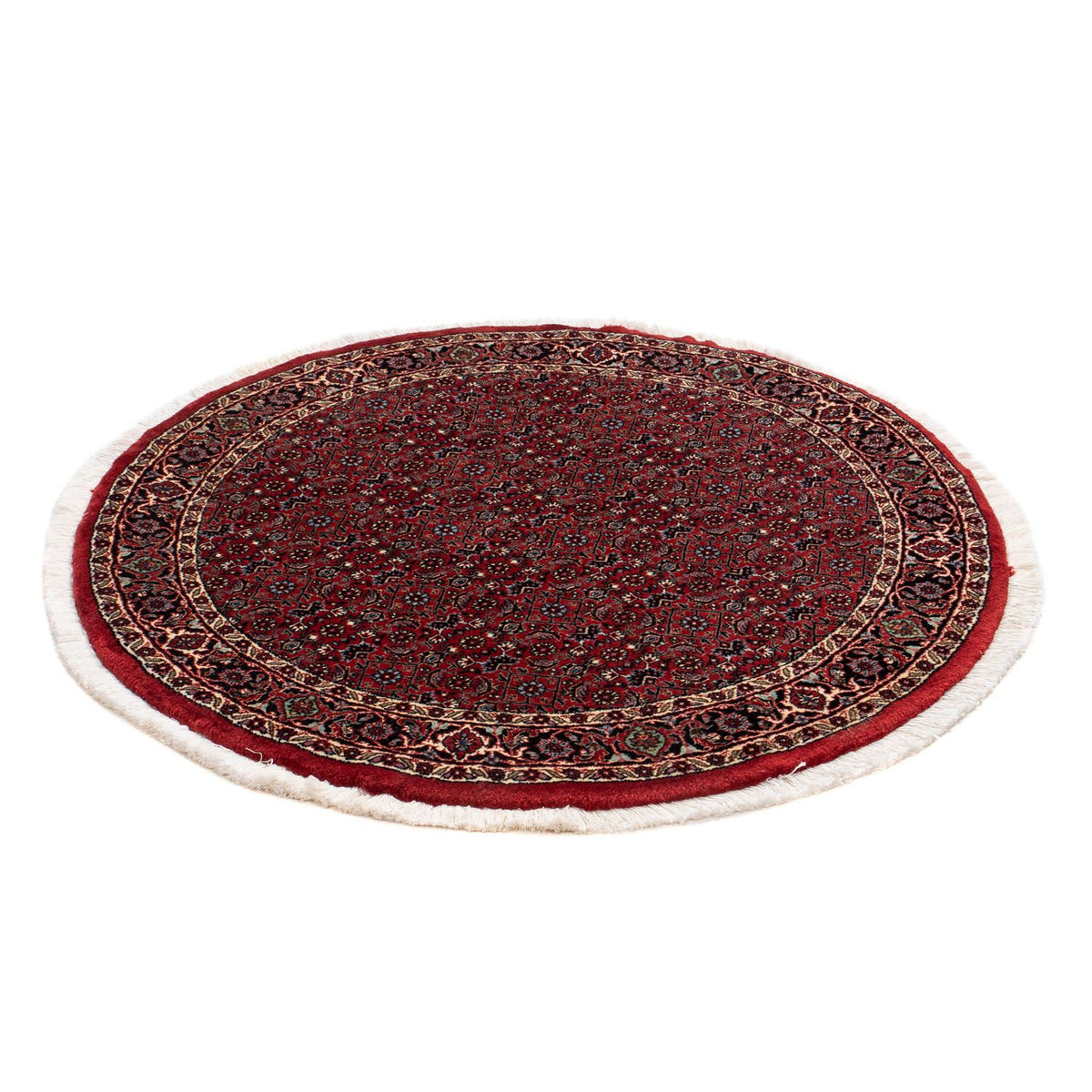 Tapis persan - Bidjar ronde  - 105 x 105 cm - rouge foncé