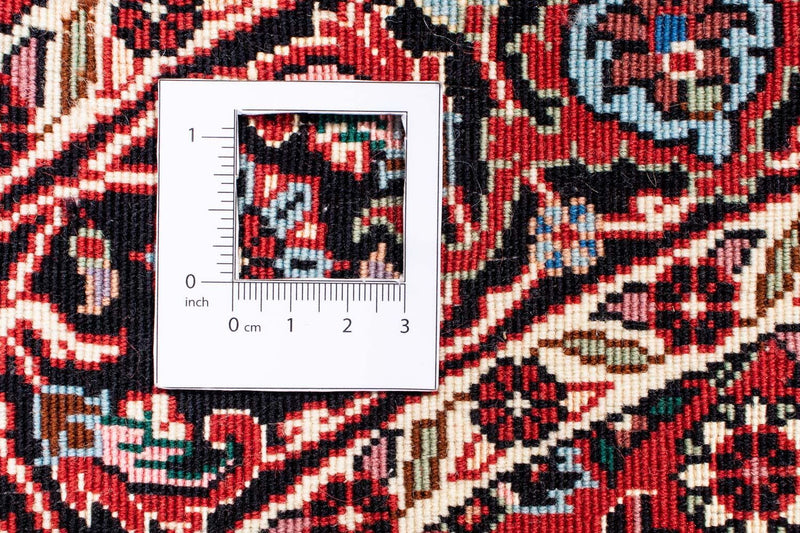 Tapis persan - Bidjar ronde  - 105 x 105 cm - rouge foncé