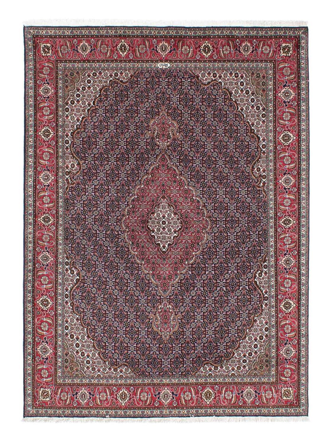 Tapis persan - Tabriz - 208 x 146 cm - bleu foncé