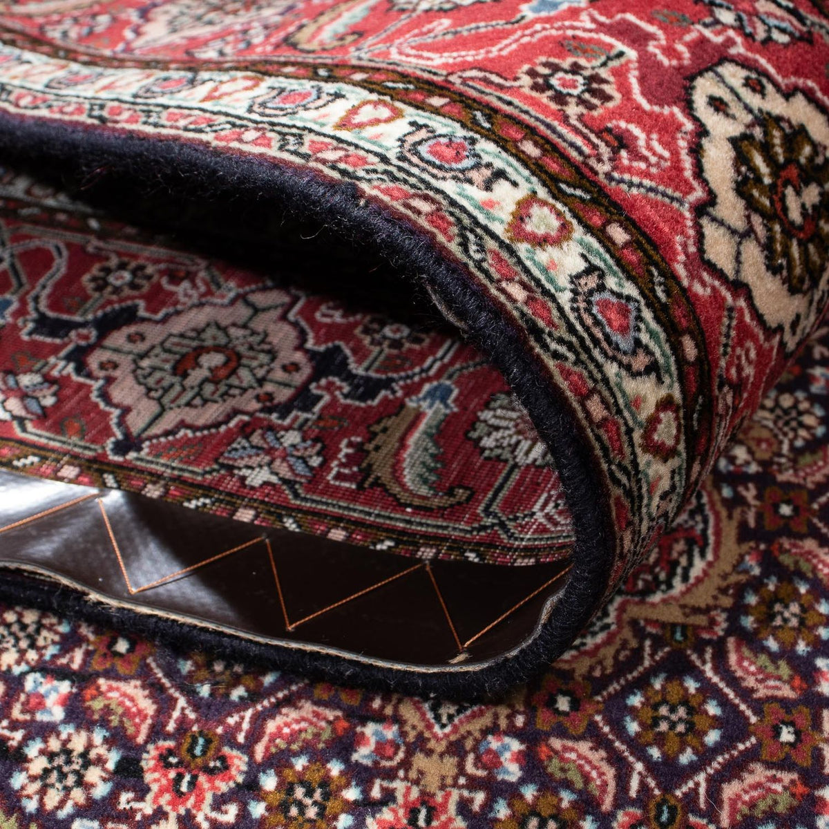 Tapis persan - Tabriz - 208 x 146 cm - bleu foncé