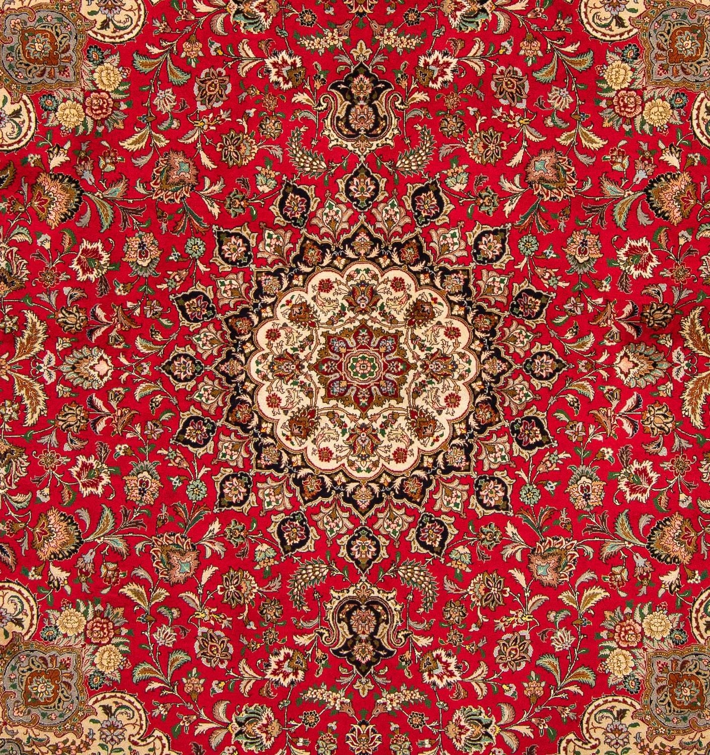 Tapis persan - Tabriz - Royal carré  - 251 x 251 cm - rouge