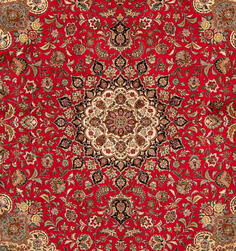 Tapis persan - Tabriz - Royal carré  - 251 x 251 cm - rouge