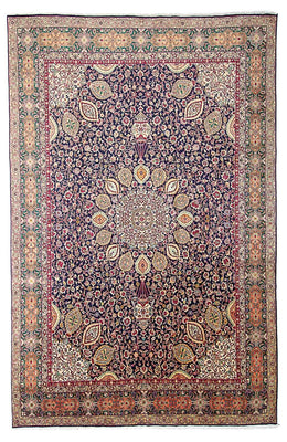Tapis persan - Tabriz - Royal - 436 x 292 cm - bleu foncé