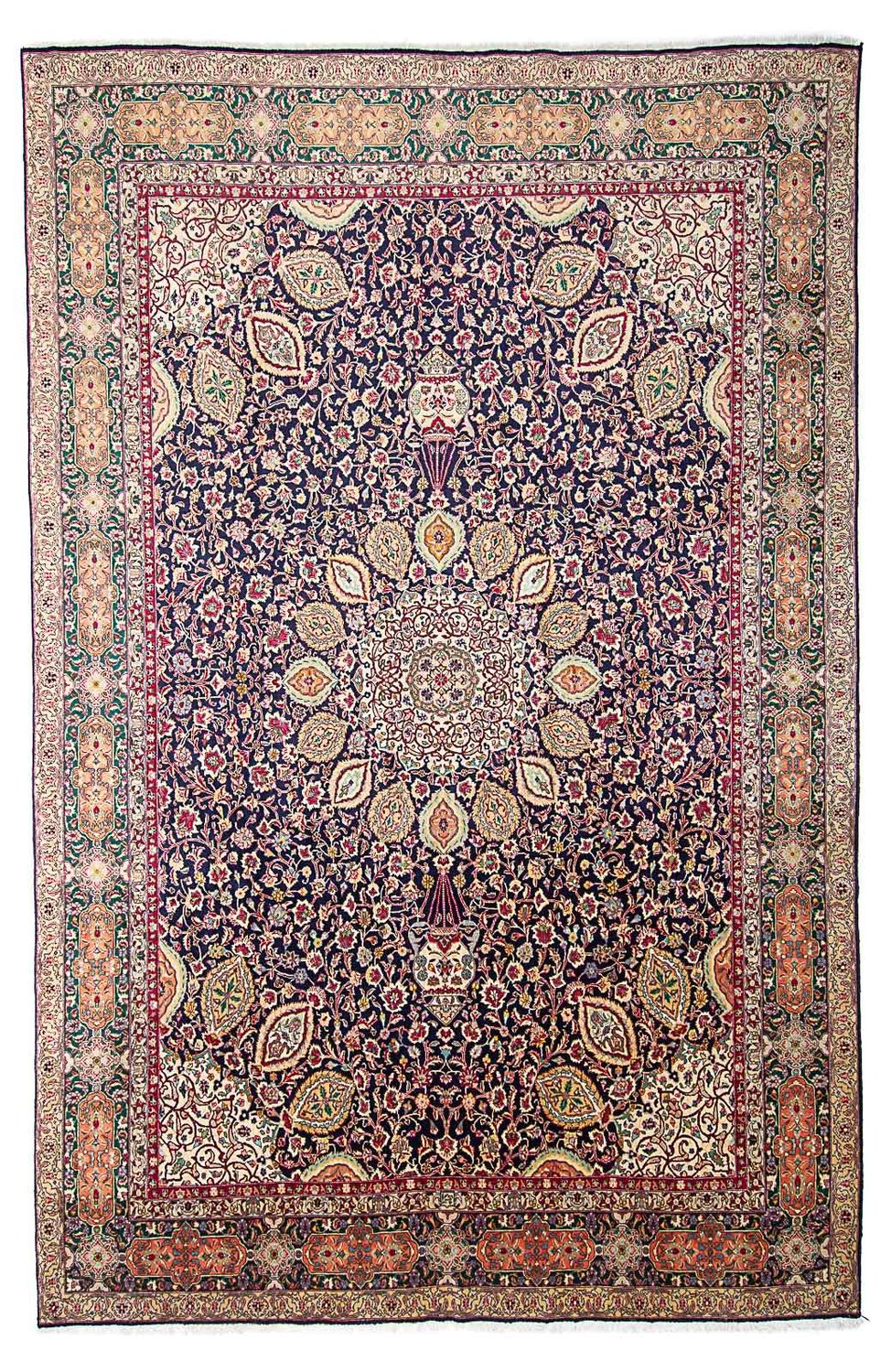 Tapis persan - Tabriz - Royal - 436 x 292 cm - bleu foncé