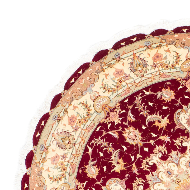 Tapis persan - Tabriz - Royal ronde  - 150 x 150 cm - rouge foncé