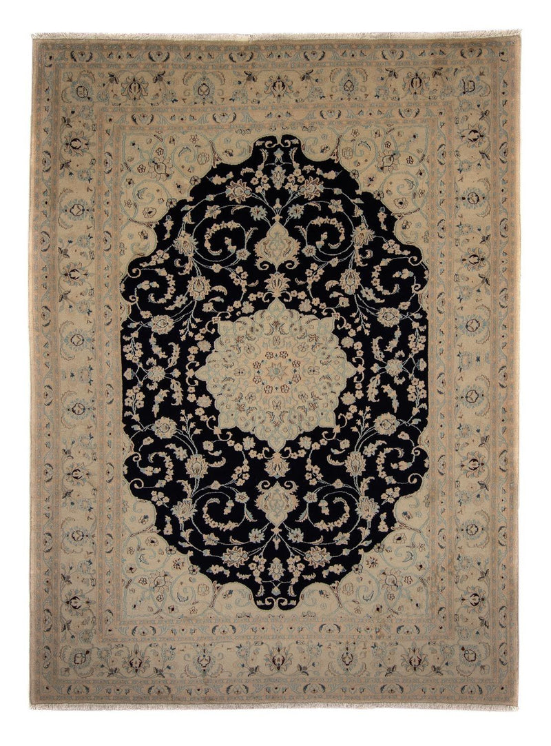 Tapis persan - Nain - 348 x 250 cm - bleu foncé