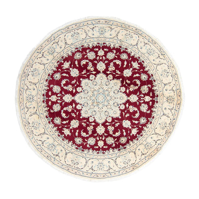 Tapis persan - Nain ronde  - 246 x 246 cm - rouge foncé