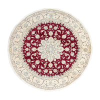 Tapis persan - Nain ronde  - 246 x 246 cm - rouge foncé