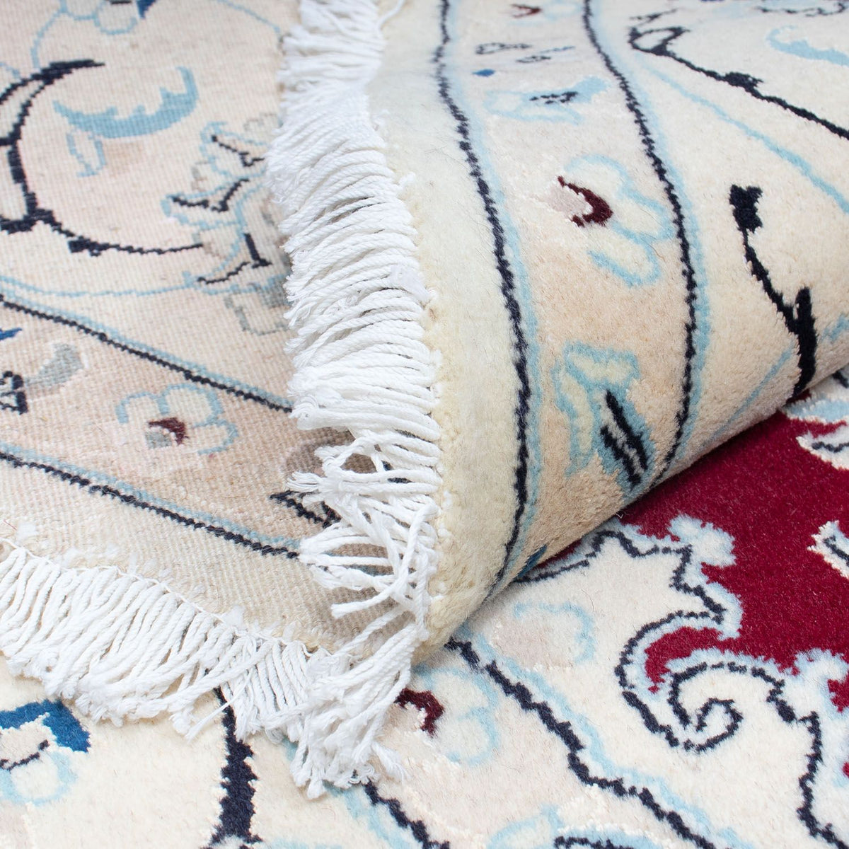 Tapis persan - Nain ronde  - 246 x 246 cm - rouge foncé