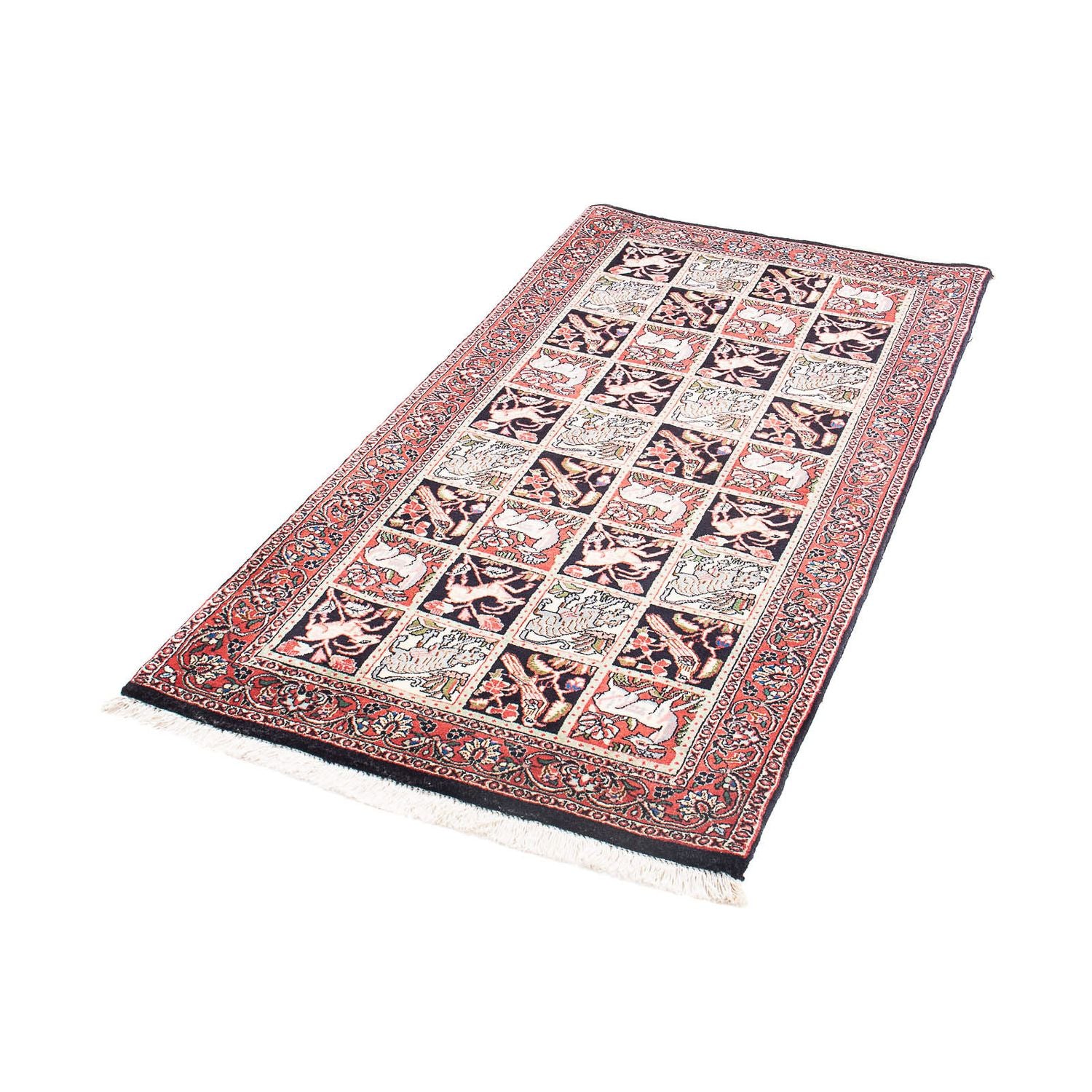 Tapis persan - Bidjar - 138 x 71 cm - rouge clair