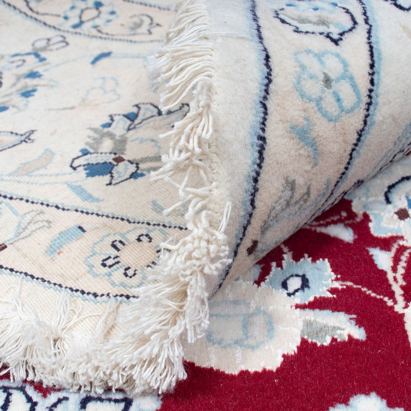 Tapis persan - Nain ronde  - 297 x 297 cm - rouge foncé
