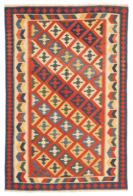 Tapis Kelim - Oriental - 217 x 155 cm - rouge