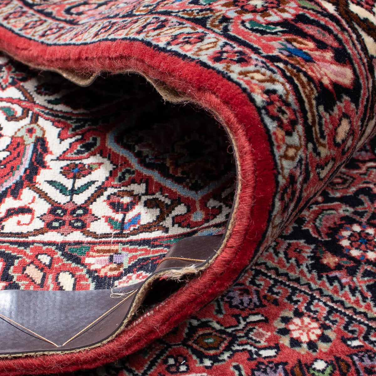 Tapis persan - Bidjar - 340 x 300 cm - rouge foncé