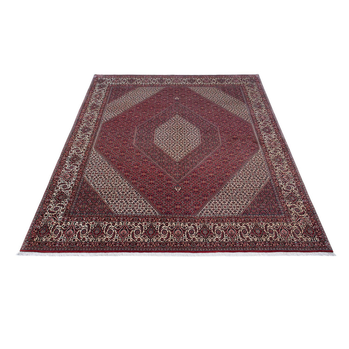 Tapis persan - Bidjar - 340 x 300 cm - rouge foncé
