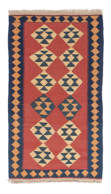 Tapis Kelim - Oriental - 152 x 87 cm - rouge foncé