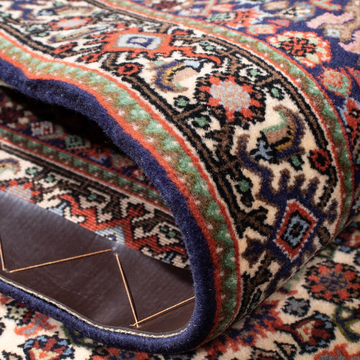 Tapis de couloir Tapis persan - Bidjar - 255 x 69 cm - bleu