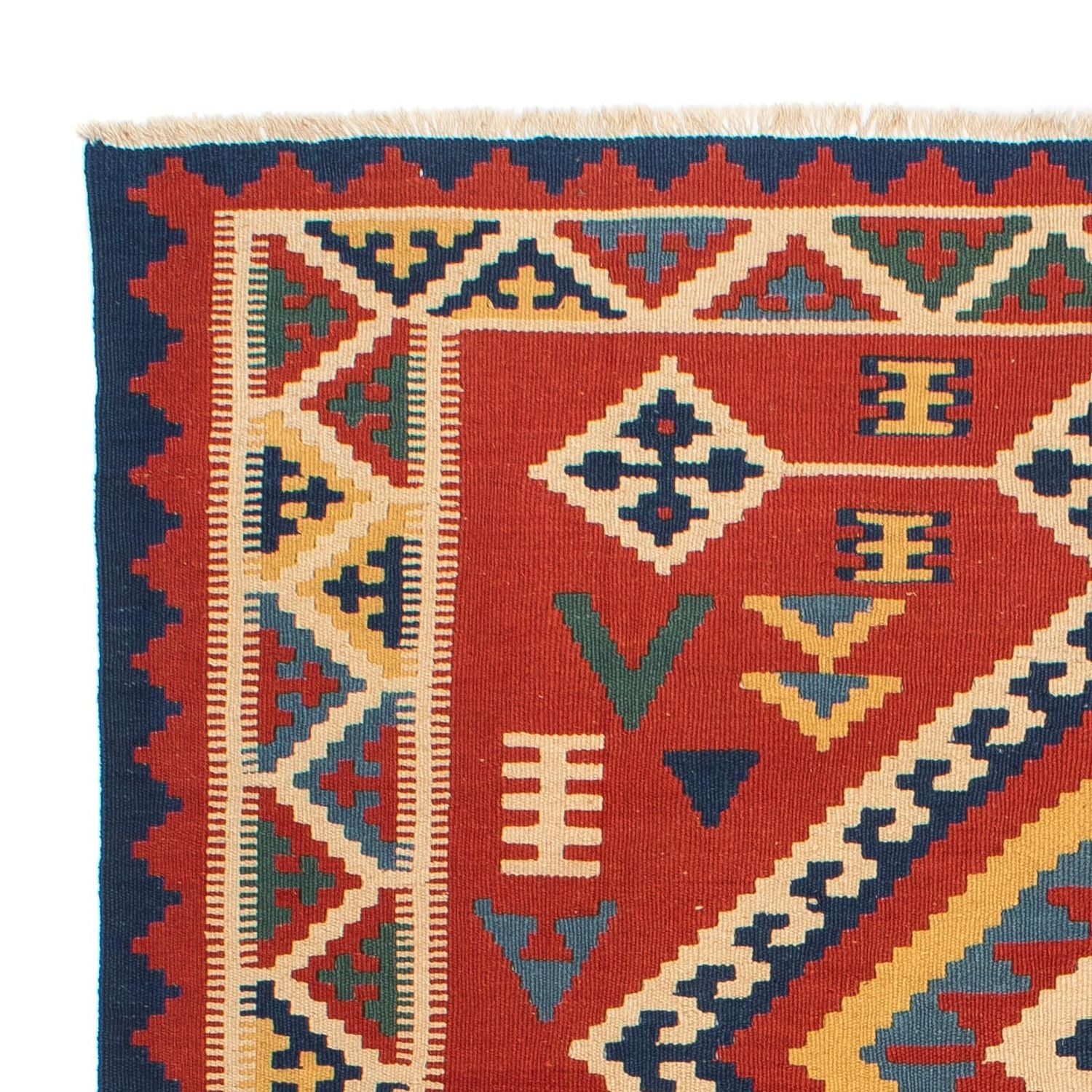 Tapis Kelim - Oriental - 217 x 160 cm - rouge foncé