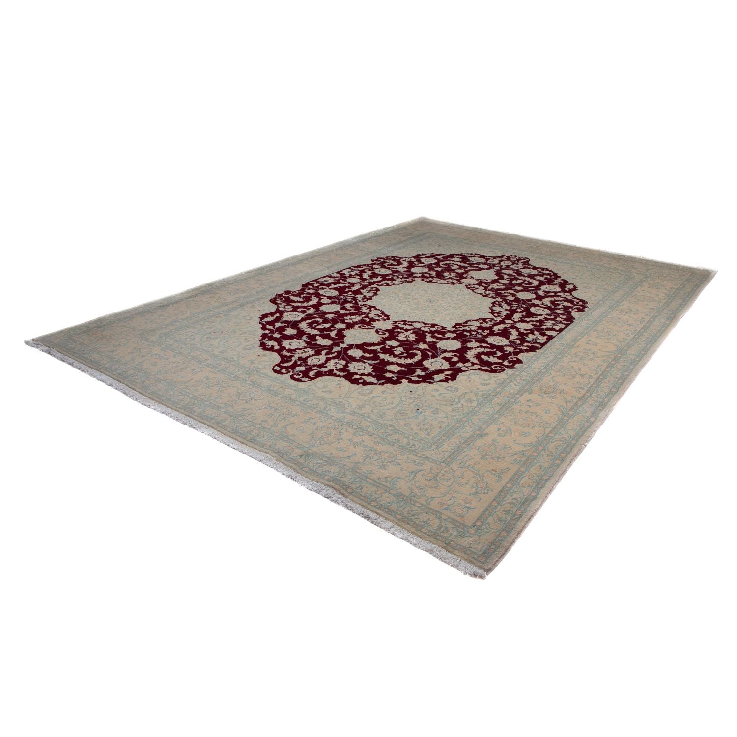 Tapis persan - Nain - 349 x 248 cm - rouge foncé