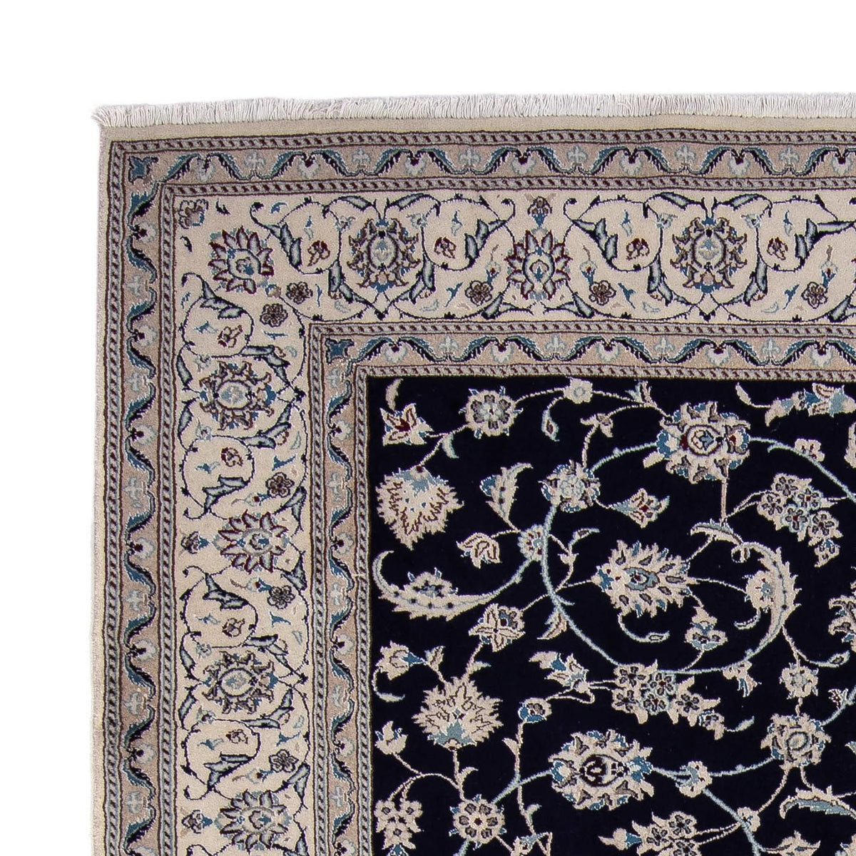 Tapis persan - Nain - 338 x 245 cm - bleu foncé