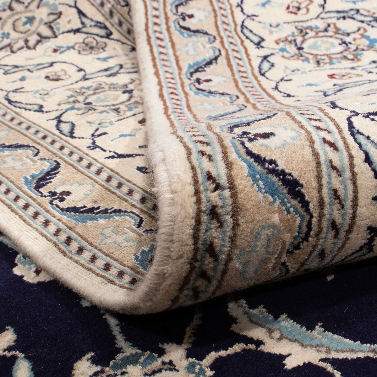 Tapis persan - Nain - 338 x 245 cm - bleu foncé