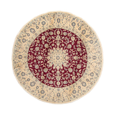 Tapis persan - Nain ronde  - 245 x 245 cm - rouge foncé