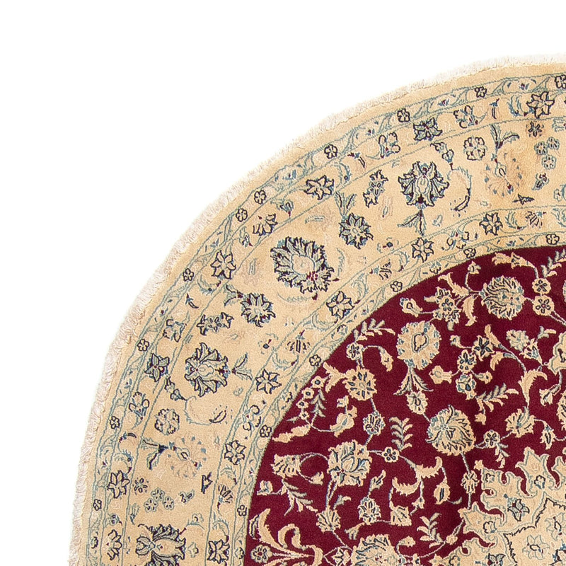 Tapis persan - Nain ronde  - 245 x 245 cm - rouge foncé