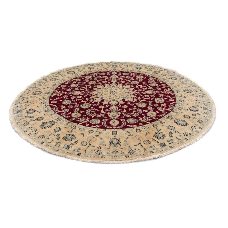 Tapis persan - Nain ronde  - 245 x 245 cm - rouge foncé