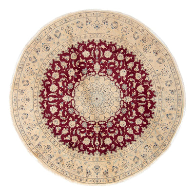 Tapis persan - Nain ronde  - 287 x 287 cm - rouge foncé