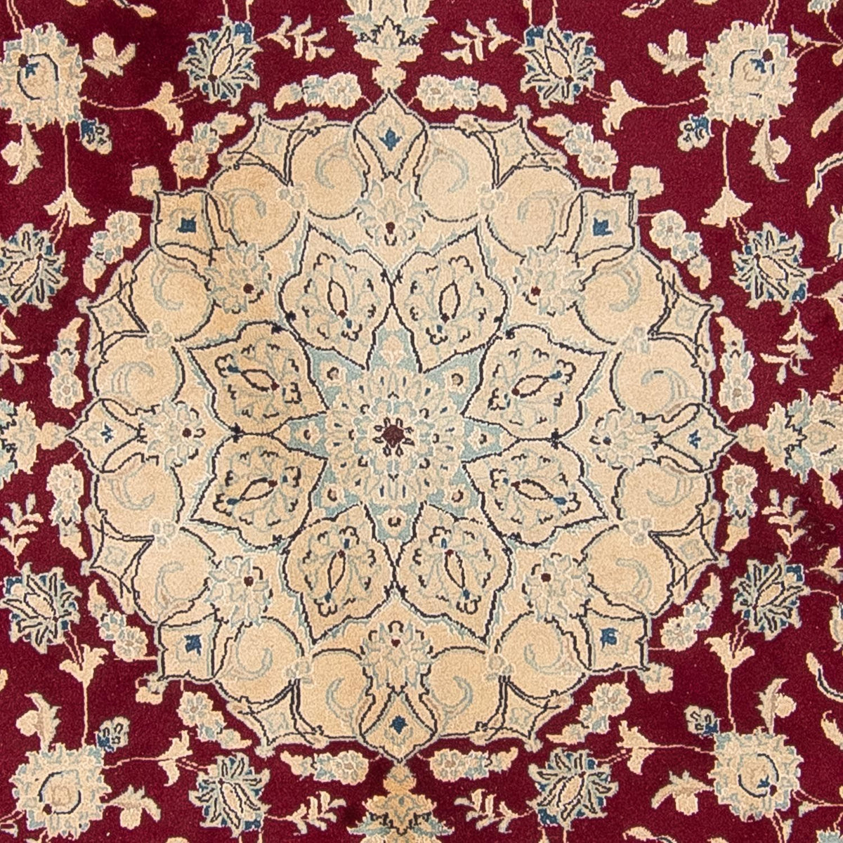Tapis persan - Nain ronde  - 287 x 287 cm - rouge foncé