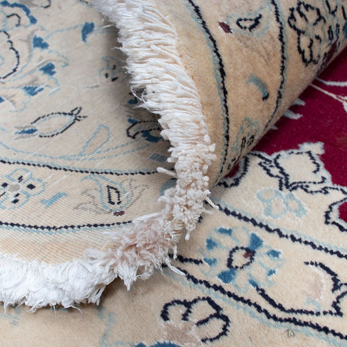 Tapis persan - Nain ronde  - 287 x 287 cm - rouge foncé