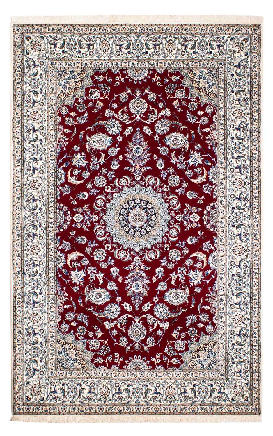 Tapis persan - Nain - Premium - 238 x 151 cm - rouge foncé