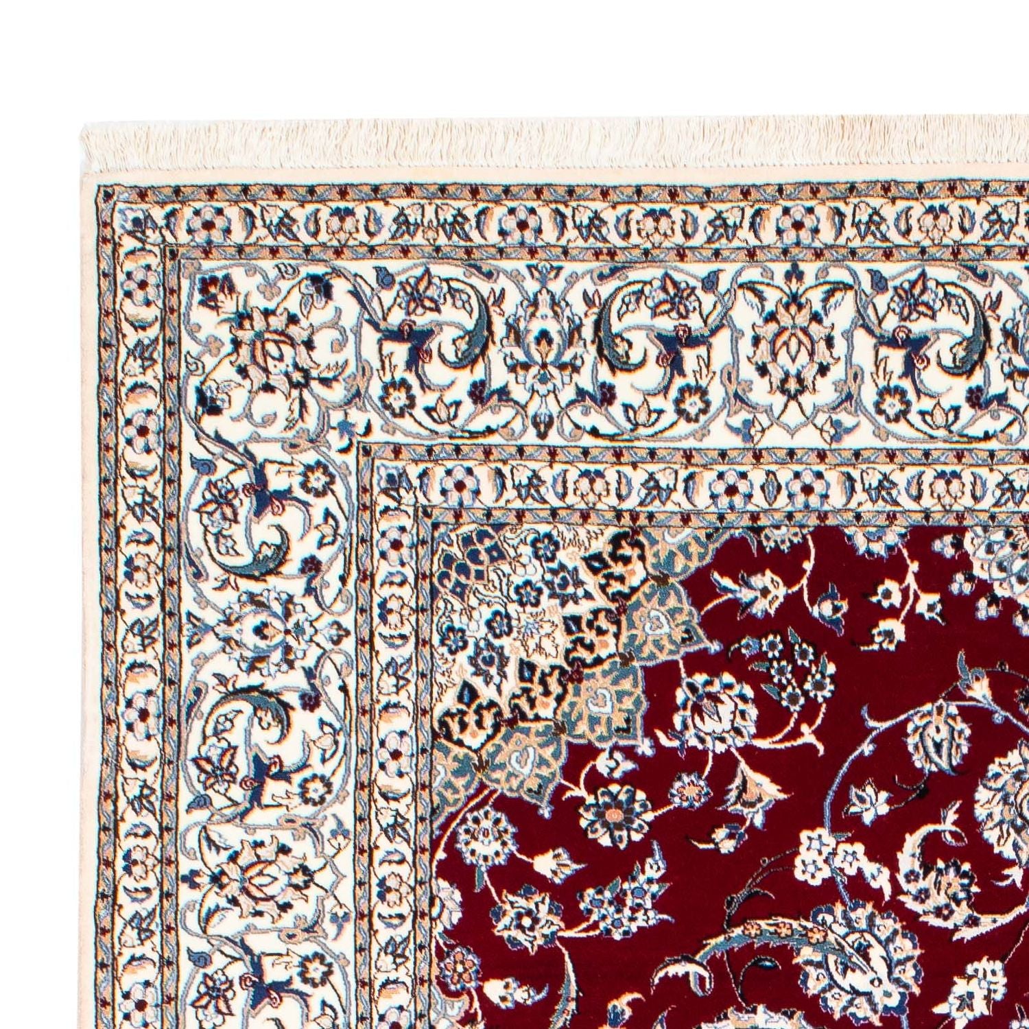 Tapis persan - Nain - Premium - 238 x 151 cm - rouge foncé