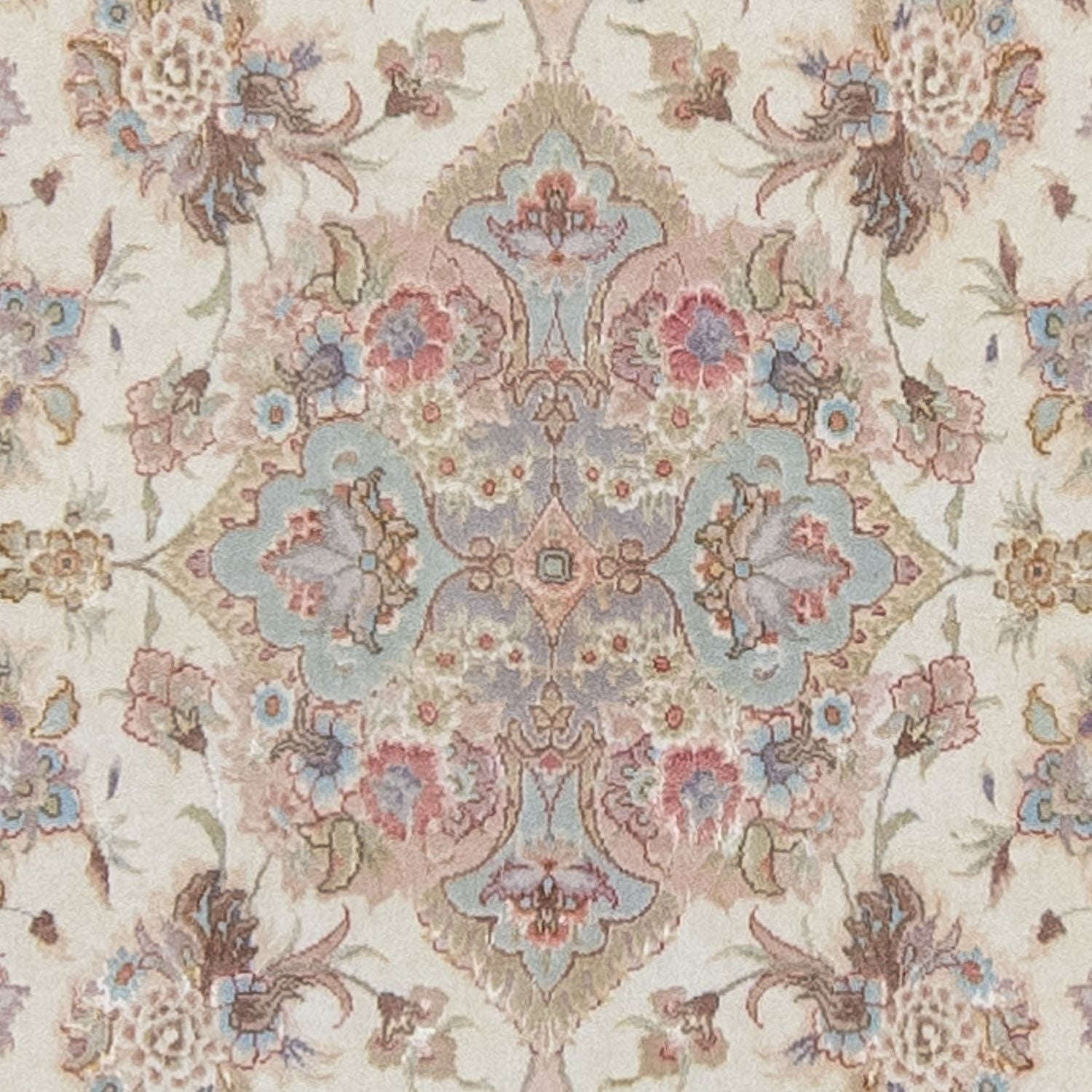 Tapis de couloir Tapis persan - Tabriz - Royal - 358 x 91 cm - beige