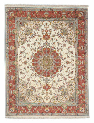 Tapis persan - Tabriz - Royal - 198 x 150 cm - beige