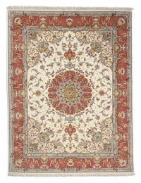 Tapis persan - Tabriz - Royal - 198 x 150 cm - beige