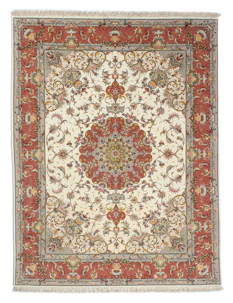 Tapis persan - Tabriz - Royal - 198 x 150 cm - beige