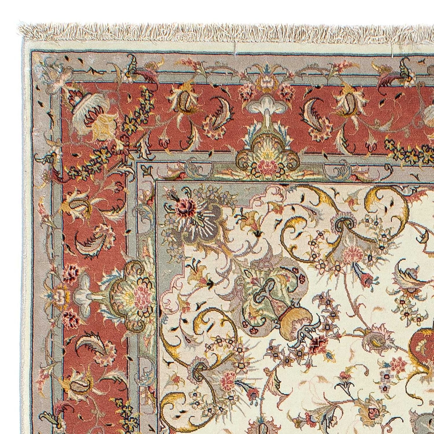 Tapis persan - Tabriz - Royal - 198 x 150 cm - beige