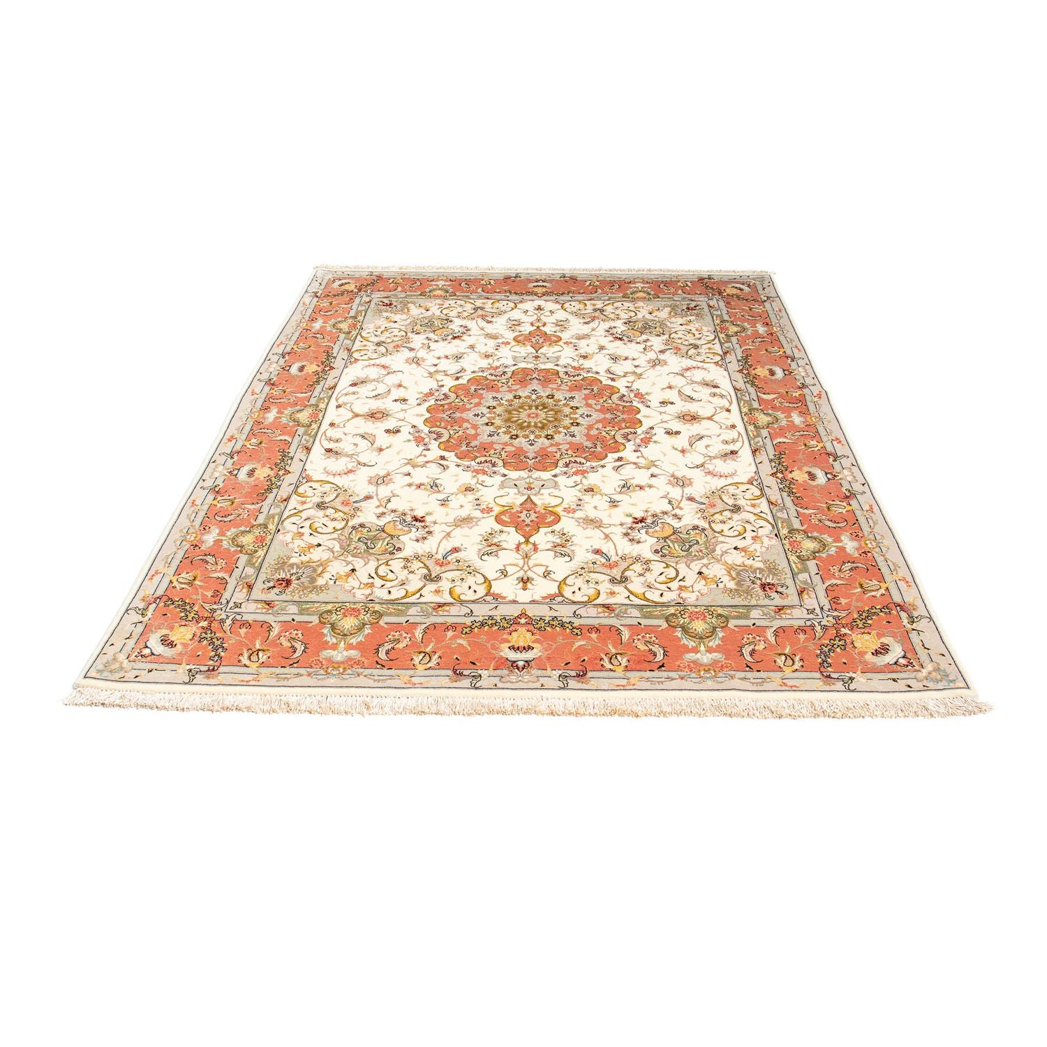 Tapis persan - Tabriz - Royal - 198 x 150 cm - beige