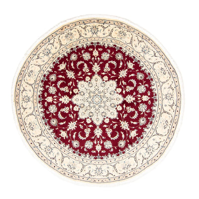Tapis persan - Nain ronde  - 245 x 245 cm - rouge foncé