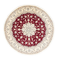 Tapis persan - Nain ronde  - 245 x 245 cm - rouge foncé