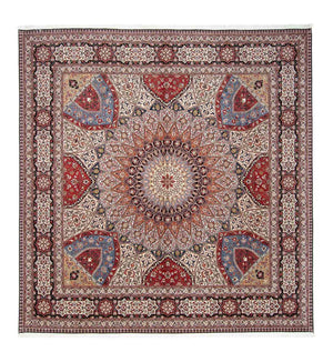 Tapis persan - Tabriz - Royal carré  - 300 x 298 cm - multicolore