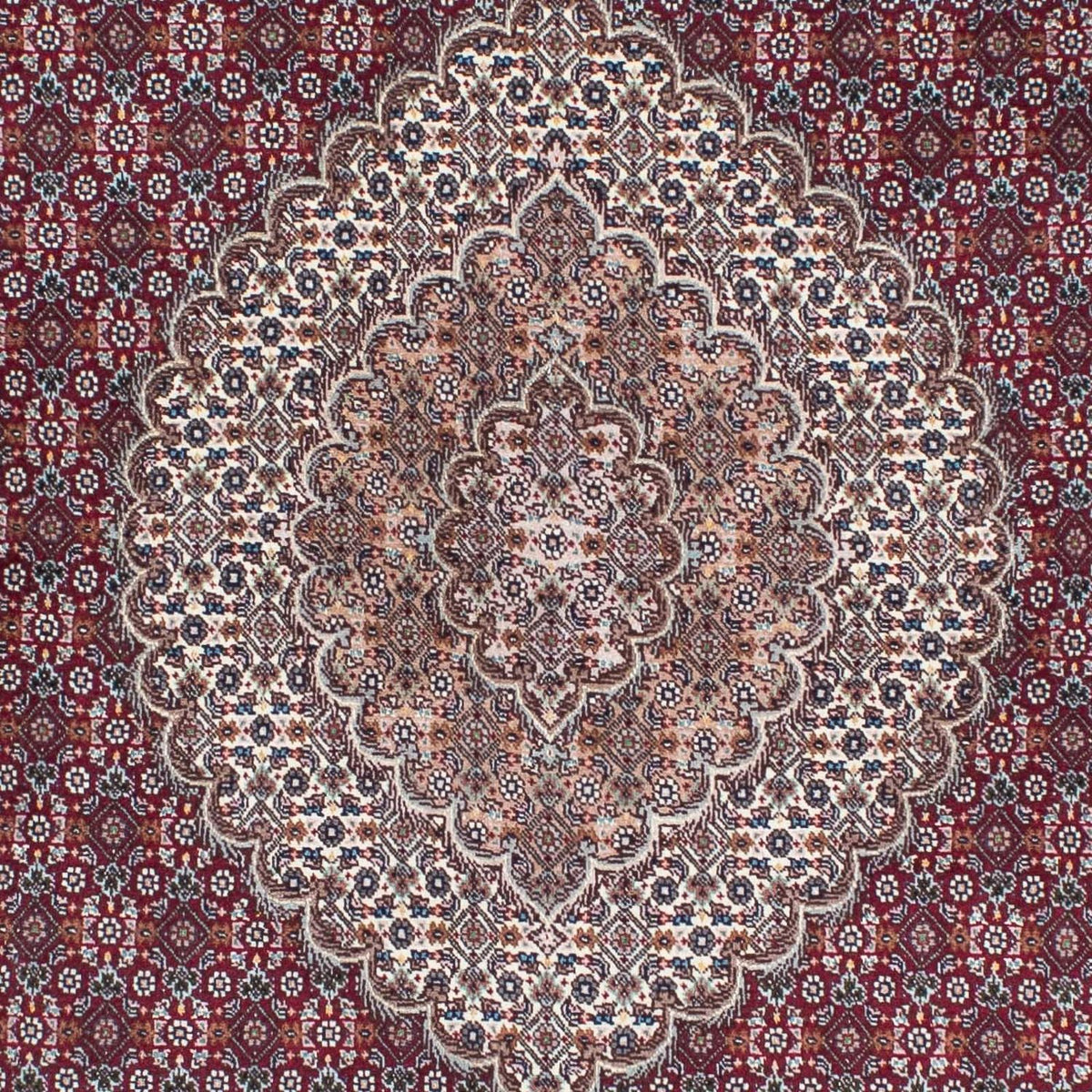 Tapis persan - Tabriz - 210 x 152 cm - rouge foncé