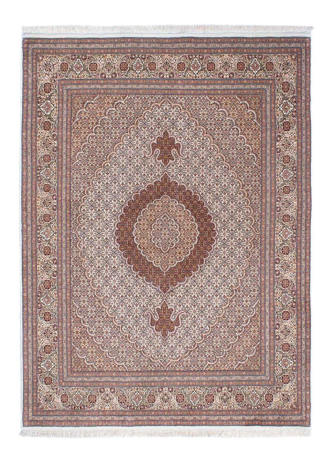 Tapis persan - Tabriz - 214 x 154 cm - marron clair