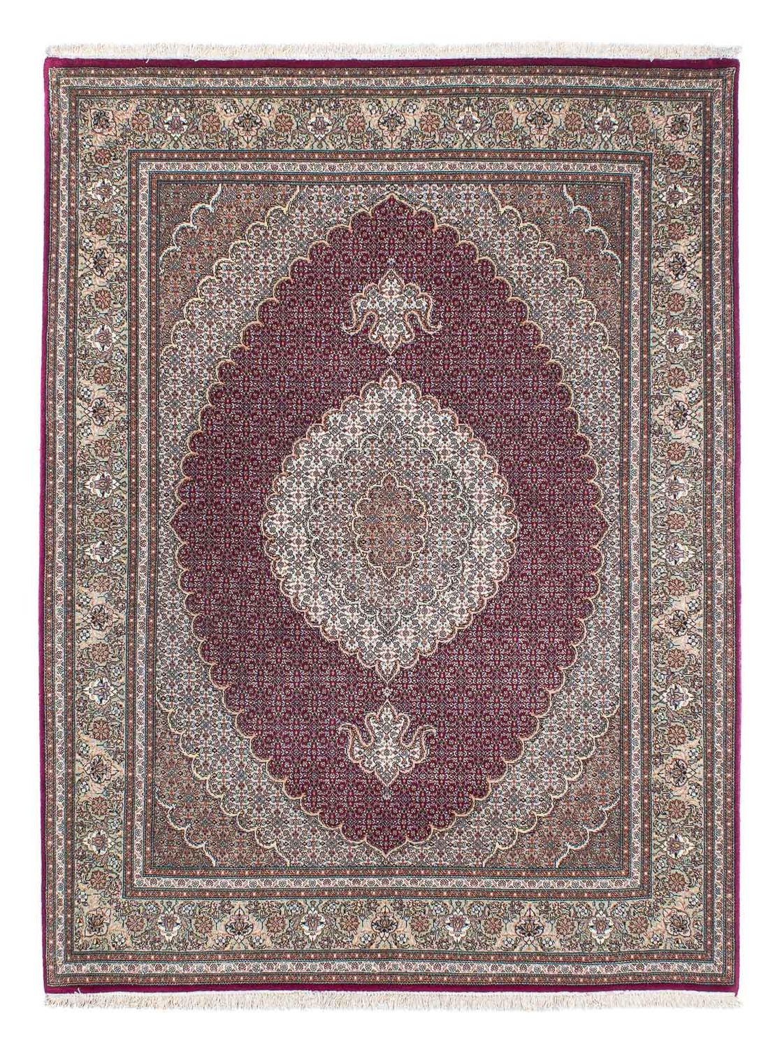 Tapis persan - Tabriz - 206 x 153 cm - rouge foncé