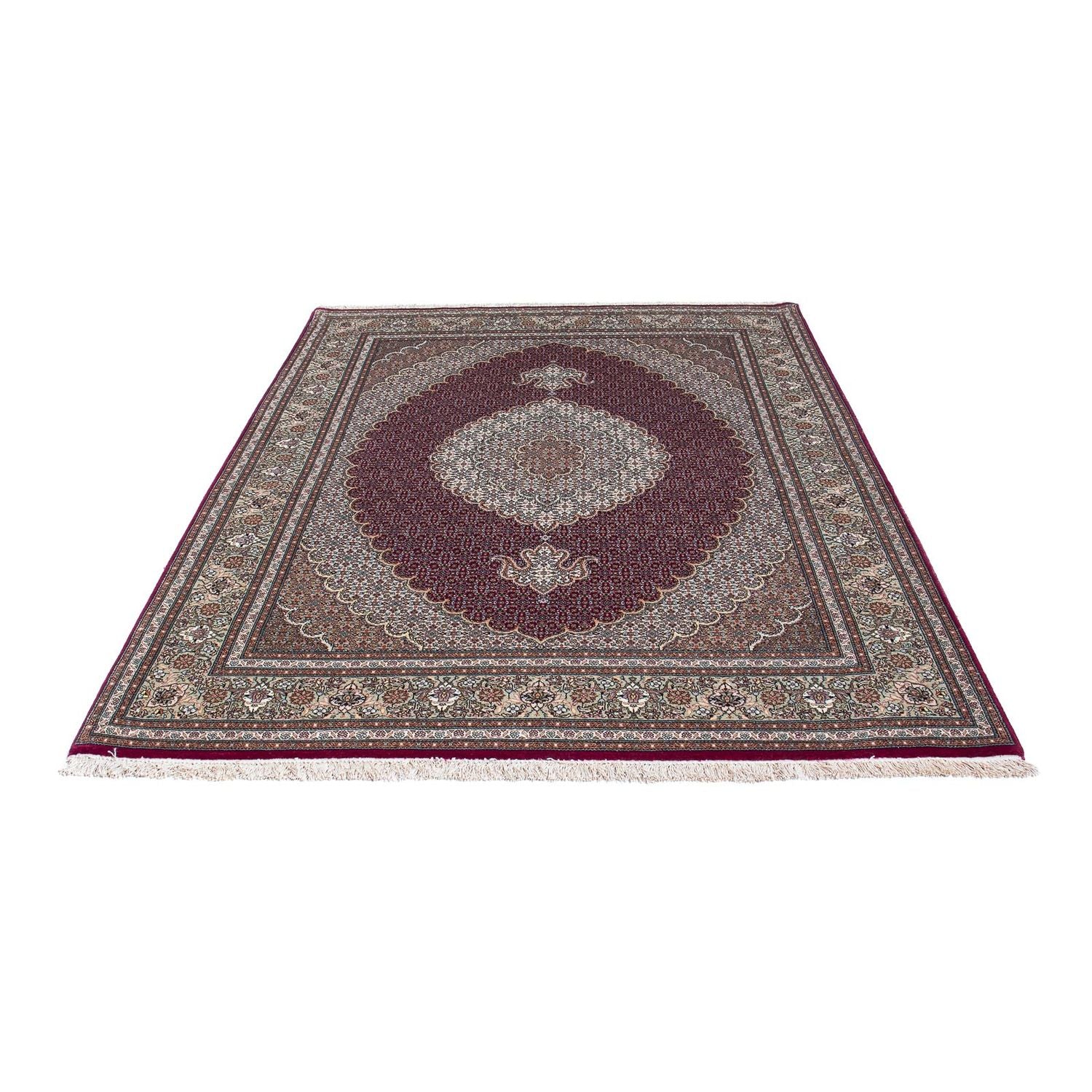 Tapis persan - Tabriz - 206 x 153 cm - rouge foncé