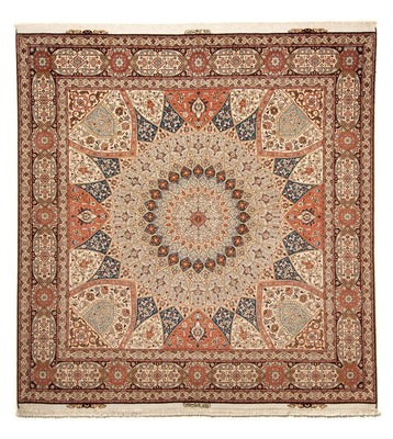 Tapis persan - Tabriz - Royal carré  - 264 x 253 cm - marron clair